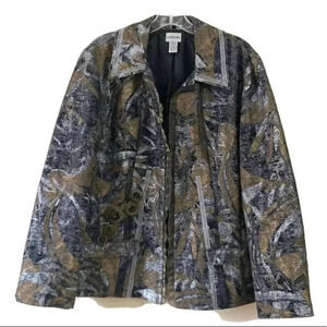 Chico’s  Size 3 Wool Blend Open Front Jacket